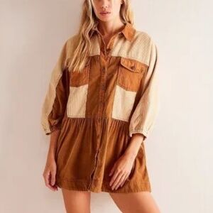 Free People Wild Roads Mini Corduroy Dress